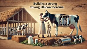 Strong Hucow heroine in transformation