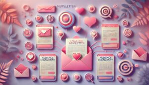 Engaging newsletter elements in pale pink tones